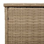 vidaXL Coffre à coussins d'extérieur beige 100x55x55 5 cm polyrotin