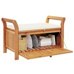 vidaXL Banc de rangement de jardin avec coussin 91 cm Bois d'acacia