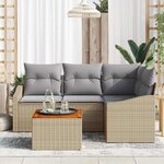 vidaXL Ensemble de canapé de jardin 5 Pièces beige et gris clair