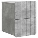 vidaXL Cabinet de chevet mural 2 Pièces Gris béton 33 x 34 5 x 43 cm