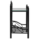 vidaXL Tables de chevet 2 Pièces Acier et verre trempé 45x30 5x60 cm Noir