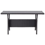 vidaXL Table de jardin noir 120x70x66 cm Résine tressée