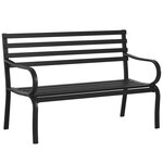 Outsunny Banc de Jardin Design Contemporain 2 Places dim. 127L x 58l x 82H cm métal époxy Noir