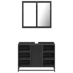 vidaXL Ensemble de meubles salle de bain 2 Pièces noir bois d'ingénierie
