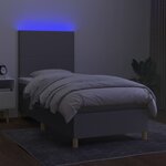 vidaXL Sommier à lattes de lit avec matelas et LED Gris clair 90x200cm