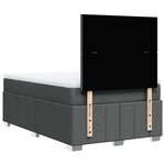 vidaXL Sommier à lattes de lit avec matelas Gris foncé 120x200cm Tissu