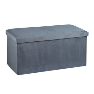 Banquette pliable avec coffre de rangement salon chambre 77 x 39 x 38 cm assise matelassée design élégant en MDF gris 13_0011178