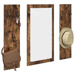 vidaXL Porte-manteau mural Montage mural Chêne fumé 96 x 1 5 x 90 cm