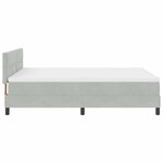 vidaXL Lit à ressort LED avec matelas Gris clair 160 x 200 cm Velours