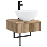 vidaXL Basin de lavage mural Chêne artisanal 40 x 41 x 40 5 cm