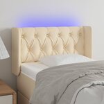 vidaXL Tête de lit à LED Crème 83x16x78/88 cm Tissu