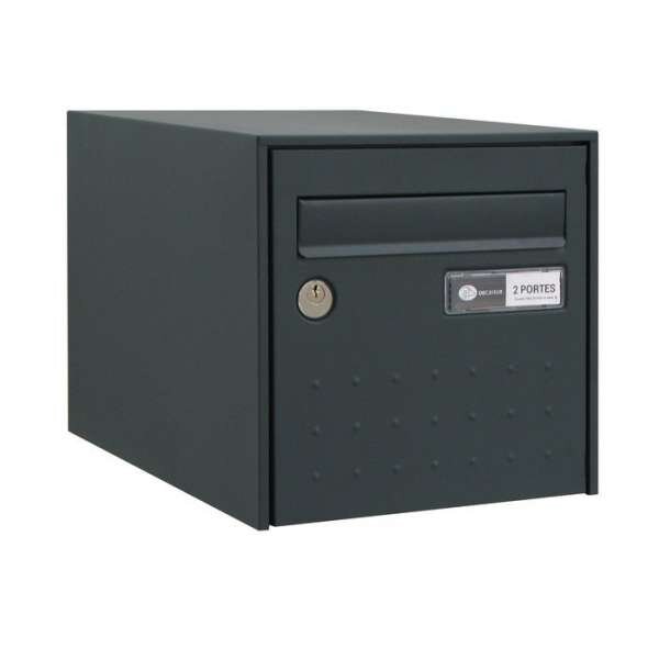 Boîte aux lettres gris anthracite simple face steel box - decayeux