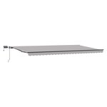Auvent Rétractable Manuel vidaXL avec LED Gris Clair 600x300 cm