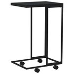 vidaXL Table d'appoint avec roues Noir 40x30x63 5 cm Bois d'ingénierie