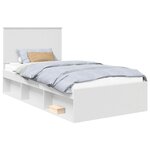 vidaXL Cadre de lit Blanc 100 x 200 cm Bois de pin massif