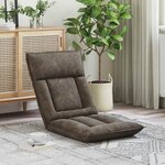 vidaXL Fauteuil de sol ajustable Gris foncé Tissu
