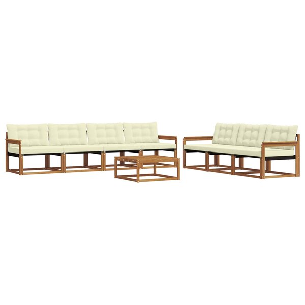 vidaXL Ensemble de canapés d'extérieur 8 Pièces Naturel et Crème