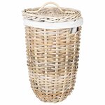 vidaXL Panier à linge avec couvercle GENDT 2 pc Gris naturel