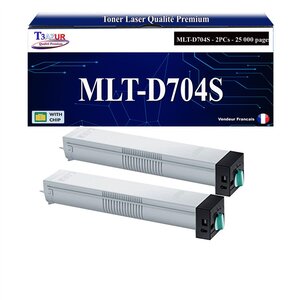 T3AZUR - 2x Toners compatibles avec Samsung MLT-D704S MLTD704S pour Samsung MultiXpress SL-K3250NR SL-K3300NR SLK3250NR SLK3300NR