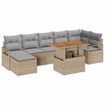 vidaXL Ensemble de salle à manger pour jardin 8 Pièces Beige et gris