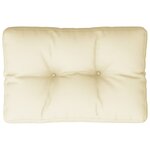 vidaXL Coussin de palette crème 50x40x12 cm tissu