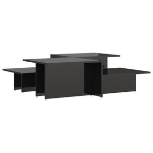 vidaXL Table basse 2 Pièces Noir brillant 111 5x50x33cm Bois d'ingénierie