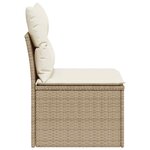 vidaXL Canapé de jardin sans accoudoirs coussins beige résine tressée