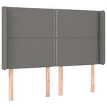 vidaXL Tête de lit à LED Gris foncé 147x16x118/128 cm Tissu