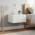 vidaXL Cabinet de chevet mural 2 Pièces Blanc brillant 49 x 34 5 x 20 cm