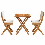 vidaXL Ensemble bistrot 3 pc Huile Naturelle Bois d'Acacia Massif