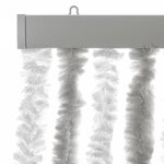 vidaXL Rideau anti-mouches gris clair et blanc 90x200 cm chenille
