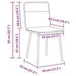 vidaXL Chaises à manger lot de 2 Crème Velours
