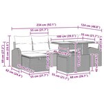 vidaXL Ensemble de canapé de jardin 7 Pièces Gris clair Poly rotin