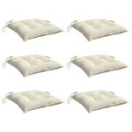 vidaXL Coussins de chaise lot de 6 blanc crème 40x40x7 cm tissu oxford