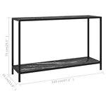 vidaXL Table console Noir 120x35x75 cm Verre trempé
