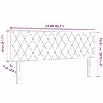 vidaXL Tête de Lit LED Argyle Manuel Bleu foncé 144 cm Velours