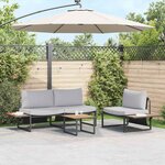 vidaXL Ensemble de salle à manger pour jardin 3 Pièces Gris clair Acier
