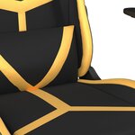 vidaXL Chaise de jeu avec repose-pied Noir et doré Similicuir