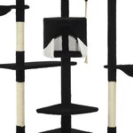 vidaXL Arbre à chat avec griffoirs en sisal 203 cm noir et blanc