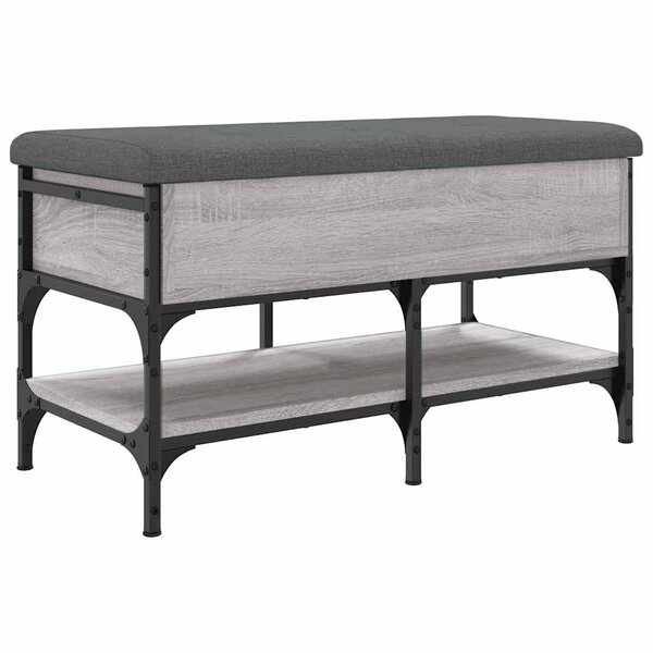 vidaXL Banc à chaussures sonoma gris 82x42x45 cm bois d'ingénierie