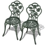vidaXL Ensemble de bistro 3 Pièces Aluminium coulé Vert