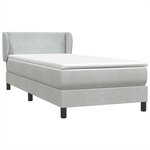 vidaXL Sommier à lattes de lit et matelas gris clair 90x220 cm velours