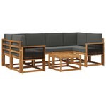 vidaXL Ensemble de canapés d'extérieur 5 pc Naturel et Anthracite