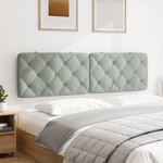 vidaXL Coussin de tête de lit gris clair 180 cm velours