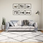 vidaXL Tapis shaggy à poils longs moderne crème et noir 200x200 cm