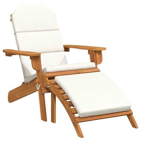 vidaXL Chaise de jardin Adirondack et repose-pieds bois massif acacia