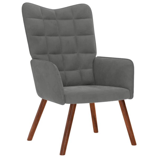 vidaXL Chaise de relaxation Gris foncé Velours