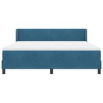 vidaXL Lit à ressorts avec matelas Bleu foncé 200 x 180 cm Polyester