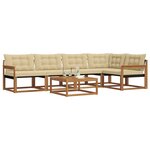 vidaXL Ensemble de canapés d'extérieur 6 Pièces Naturel et Beige