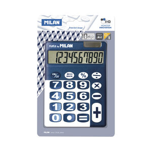 Calculatrice bleue 10 chiffres grandes touches